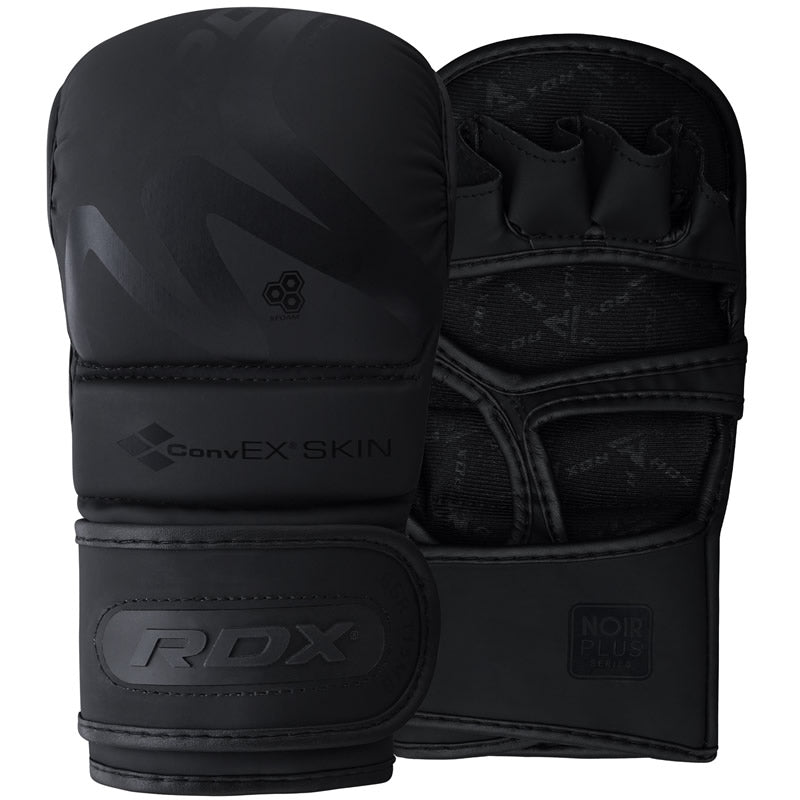 RDX T15 NOIR MMA Sparring Gloves – Open Palm Spar Gloves